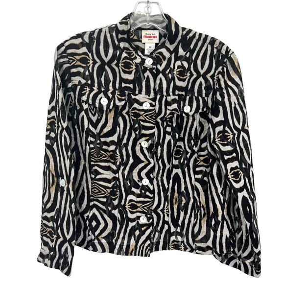 Ruby Rd. Favorite Petite zebra print semi sheer women’s blazer jacket - Picture 1 of 5
